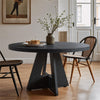 Round Dining Table for 4, 47-Inch Farmhouse Circle Kitchen Table for Dinner Room