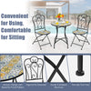 3 Piece Patio Bistro Set Mosaic Metal Dining Set Garden Table and Folding Chairs