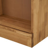 Panana Bookcase Low Narrow Display with 3 Shelves Solid Pine Book Storage Rack