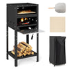 12�� Outdoor Pizza Oven Freestanding Wood-Fired Pizza Stove-Black