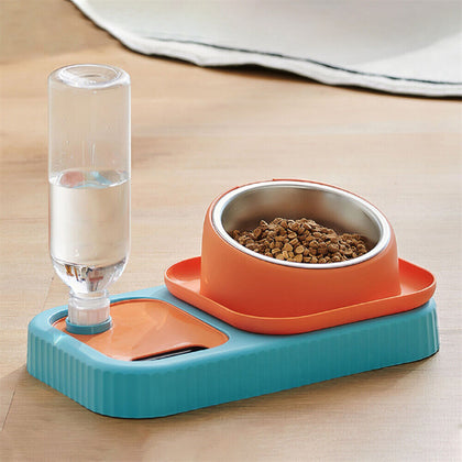 Auto Pet Feeder Water Dispenser Wet Dry Separation Dog Food Container Dispenser