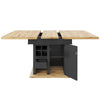 Extendable Dining Table with Wooden Effect Worktop Storage Cabinet Kitchen Table