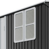 12 x 10FT Galvanised Garden Tool Storage Shed with Lockable Door, Double Windows