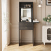 Dressing Vanity Table 2 Drawers Desk with LED Light Mirror Fold-up Side Panel