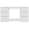 White Engineered Wood Writing Desk 140x50x77 cm with Drawers for Kids