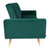3 Seater Velvet Sectional Sofa Bed Striped Detail Click Clack Sleeper Sofa Bed