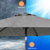 2.7M Round Garden Parasol Sun Shade Patio Hanging Umbrella with Crank Tilt Base