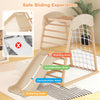 Wooden Indoor Toddler Playground 4-in-1 Jungle Gym-Natural