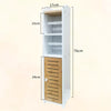 Free Standing Toilet Paper Roll Holder Stand Wood Bathroom Storage Cabinet White