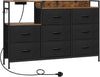 Modern Chest of Drawers Bedroom Furniture Storage Bedside Cabinet 8 Drawer Black