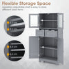 Bathroom Storage Cabinet Tall Freestanding Floor Wood Cabinet Storage Organizer