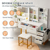 Dressing Table White Desk Makeup Vanity Table Drawers Stool Set Shelf Dresser