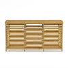 2.35m Triple Wooden Wheelie Bin Store Garden Shed Dustbin Storage w/Curved Cover