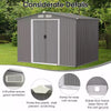 8’ x 6’ Outdoor Storage Shed Galvanized Steel Tool Shed
