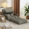 Floor Folding Chair 14 Positions Adjustable Floor Lazy Chair with Armrest Single