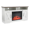 TV Stand Unit Cabinet & Electric Fireplace LED Fire Log Heater Flame Living Room