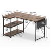 Flamaker Office Desk L Shaped Corner Desk Gaming Desk Home w/ Storage Shelves
