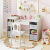 Princess Dressing Table Kids Vanity Desk & Chair Set-White