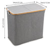 Laundry Basket Bin Bag Hamper 2 Compartment Double Sided Lid Oxford Fabric