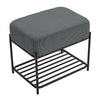 Small Corduroy Shoe Bench Upholstered Storage Footstool Bench Hallway Entryway