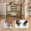 3 Tiers Bar Cart Home Serving Cart Industrial Rolling Beverage Cart on Wheels