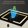 Bedside Table LED Light USB Wireless Charging Bedroom Furniture with 2 Wywbmvpxm