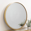 Large Gold Round Wall Mirror Vanity Bathroom Glass Circle Metal Frame Decor 50cm