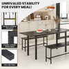 3-Piece Dining Table Set for 4-6 Extendable Kitchen Table Set with 2 Benches