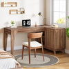 57-Inch L-Shaped Desk with Storage Cabinet, Wooden Home Office Computer Desk