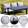 6 Seater SofaSet Garden Furniture Aluminum Outdoor Patio Lounge Dining Set Black