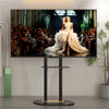 Solid TV Floor Stand Modern Art Style Oval Marble Shelf TV Mount 40-75” Flat LCD