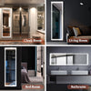 Full Length Mirror With LED Lights Touch Free Standing & Wall Mounted 160 x 50cm