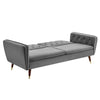 3 Seater Sofa Bed Grey Velvet Button Back - Victoria