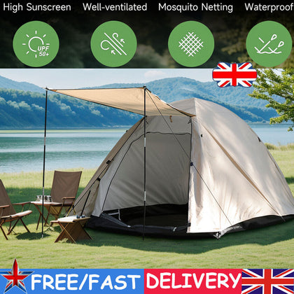 2-4 Man Automatic Instant Double Layer Pop Up Camping Tent Waterproof Outdoor UK