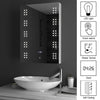 Bathroom Wall Led Mirror Cabinet Metal Back Box Storage with Clock Shaver Socket