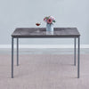 Rectangular Grey Marble MDF Top Dining Table Metal Frame Dining Room Kitchen