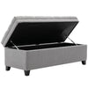 Linen Fabric Window Storage Seat Bench Stool Ottoman Deep Button Lift Up Lid
