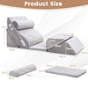 Bed Wedge Pillow Post Surgery Memory Foam Fill Pillow Set-Silver