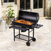 Charcoal BBQ Grill Warming Rack Shelves Temperature Gauge Backyard Barbecue Unit