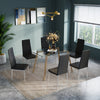 120cm Rectangle Dining Table Gatherings of Family Dinette Side PU Leather Chairs