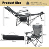 Camping Lounge Chair 2 in 1 Portable Reclining Beach Chair With Footrest