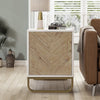 Single Door Storage Cabinet Sideboard Table Furniture Side Nightstand Metal Legs