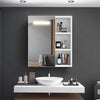 Bathroom Cabinet Mirror 1 Door LED Touch White Wall Mounted Storage Modern