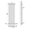 Traditional Cast Iron Style Radiator Vertical 1500x470mm 3 Column Black