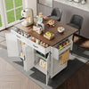 Rolling Kitchen Island Storage Trolley with 2 Drawers & Cupboard Dining White