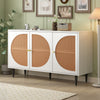 Buffet Storage Cabinet with Rattan Decorating Living Room Wood Kitchen Sideboard