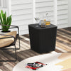 Outdoor Resin Storage Side Table 43L Patio Storage Box Small Table-Black