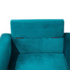 Modern Velvet Single Sofa Accent Chair Foldable Back Leisure Armchair w/Wheels