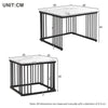 Nesting Coffee Table Set Metal Square Stacking Side Tables Marble-Look Tabletop