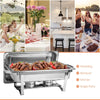 4-Pack 9L Chafer Silver Chafing Dish Buffet Set Stainless Steel Food Warmer Set